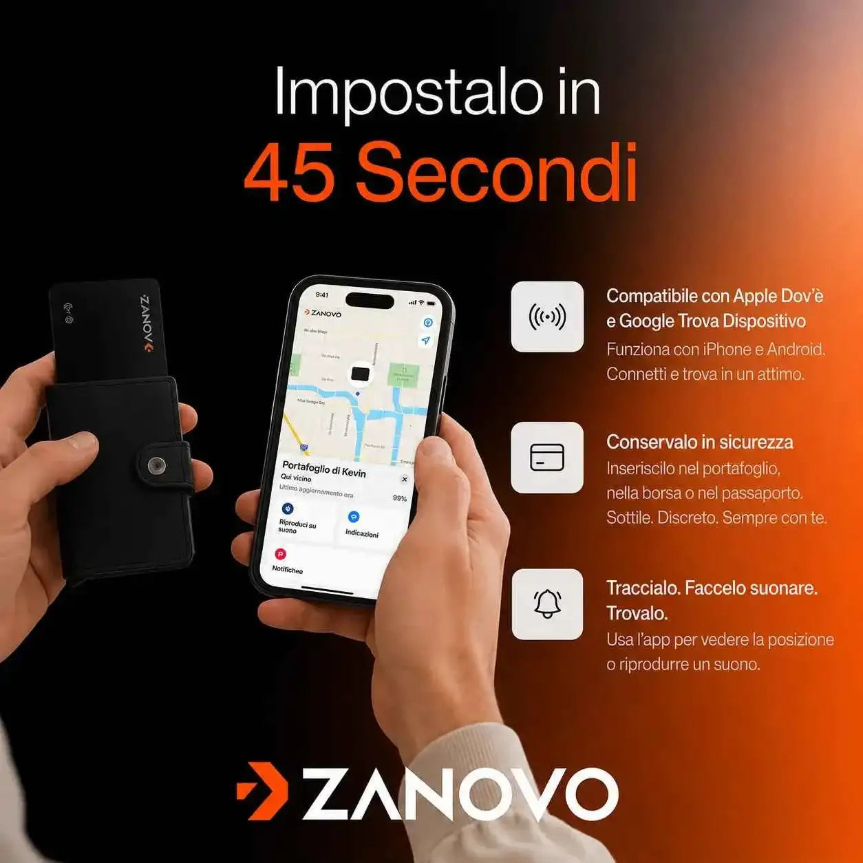 ZANOVO Tracker Intelligente per la Sicurezza dei Tuoi Cari - Protezione Avanzata con Tracker Intelligente ZANOVO